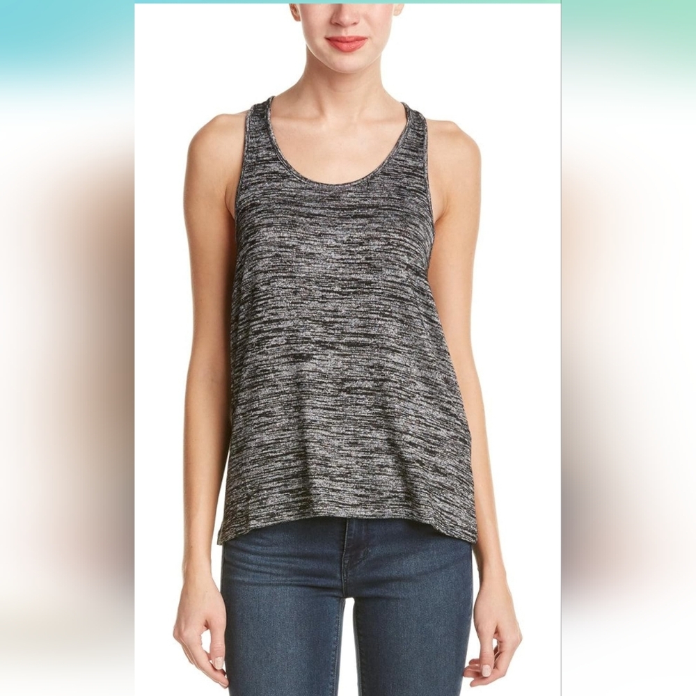 rag & bone Women's Slub Twisted Back Tank Black Heather, S